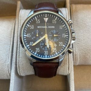 Michael Kors watch with brown leather band